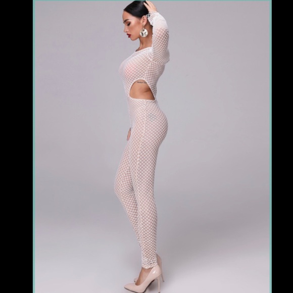 Khloe Kardashian Mesh Jumpsuit - Picture 4 of 7